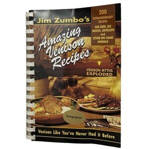 Amazing Venison Recipes Jim Zumbo (2004, Spiral Paperback Cookbook) AUTOGRAPHED